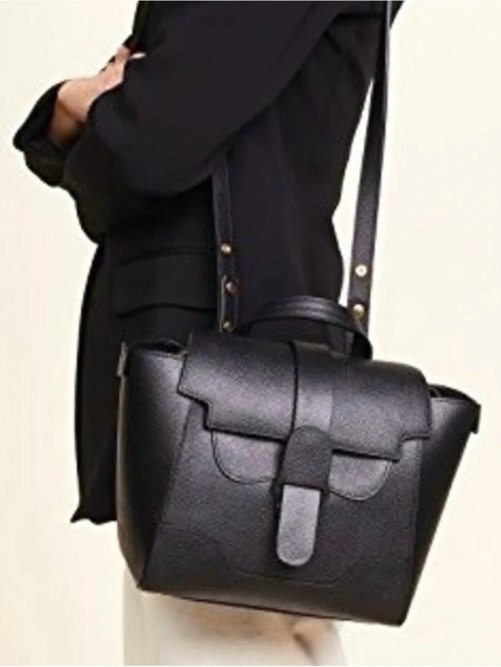 Senreve Maestra in Black - a Structured Top-Handle Crossbody or Backpack
